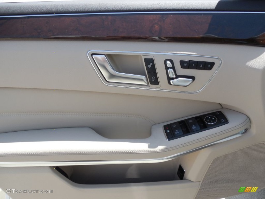 2014 Mercedes-Benz E 350 Sedan Silk Beige/Espresso Brown Door Panel Photo #80307891