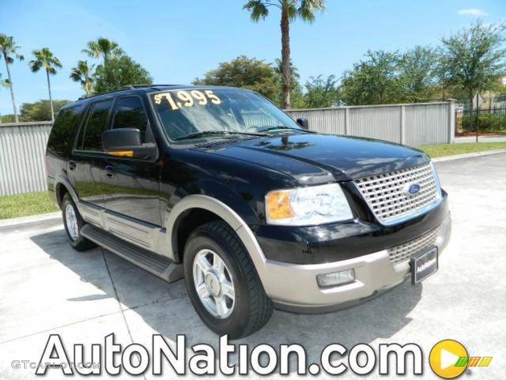 2003 Expedition Eddie Bauer - Black Clearcoat / Medium Parchment photo #1