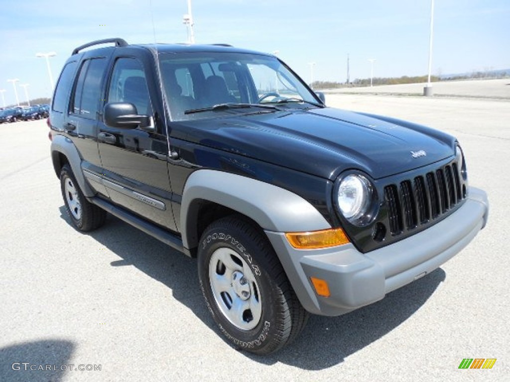 Black Clearcoat 2005 Jeep Liberty Sport 4x4 Exterior Photo #80309638