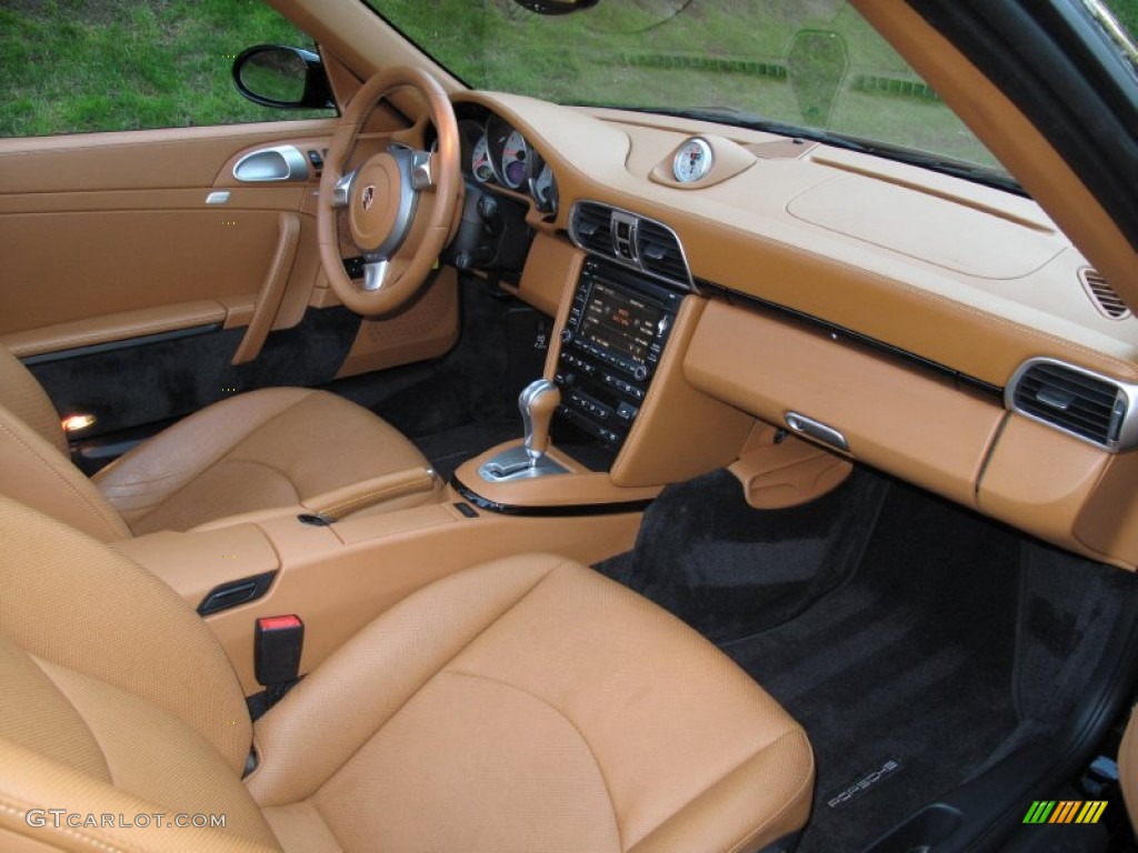 Natural Brown Interior 2009 Porsche 911 Turbo Cabriolet Photo #80309711