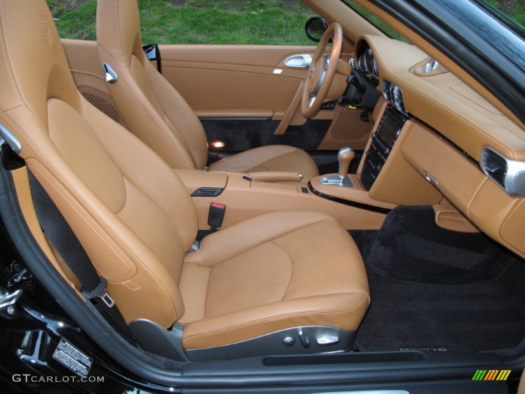 Natural Brown Interior 2009 Porsche 911 Turbo Cabriolet Photo #80309729