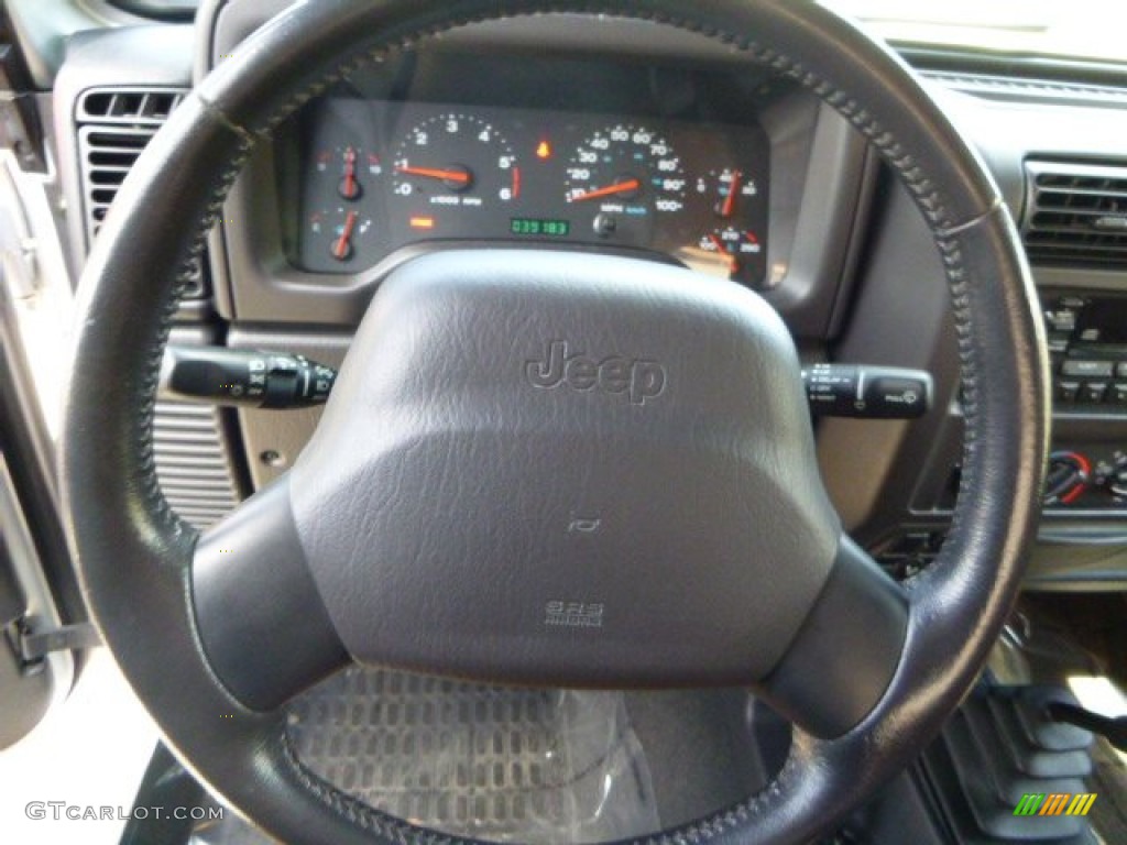2002 Jeep Wrangler Apex Edition 4x4 Apex Cognac Ultra-Hide Steering Wheel Photo #80310320