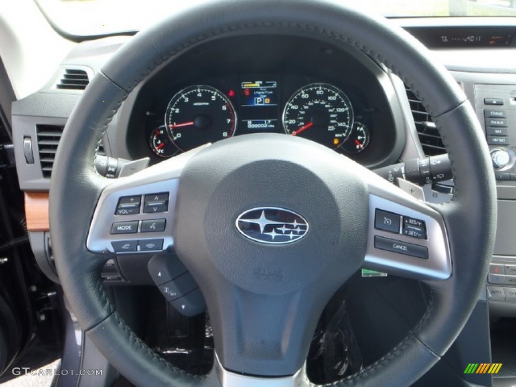 2013 Subaru Outback 2.5i Limited Black Steering Wheel Photo #80314438