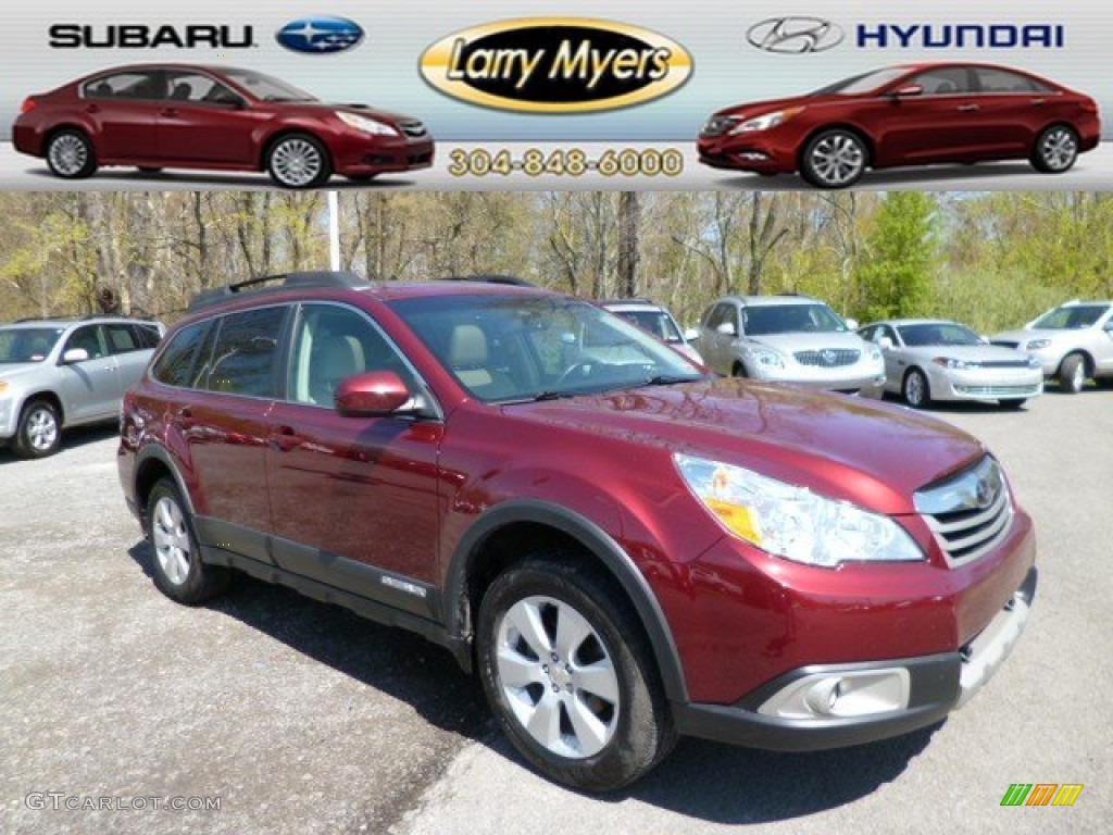 2011 Outback 2.5i Limited Wagon - Ruby Red Pearl / Warm Ivory photo #1