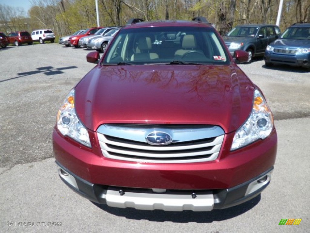2011 Outback 2.5i Limited Wagon - Ruby Red Pearl / Warm Ivory photo #2