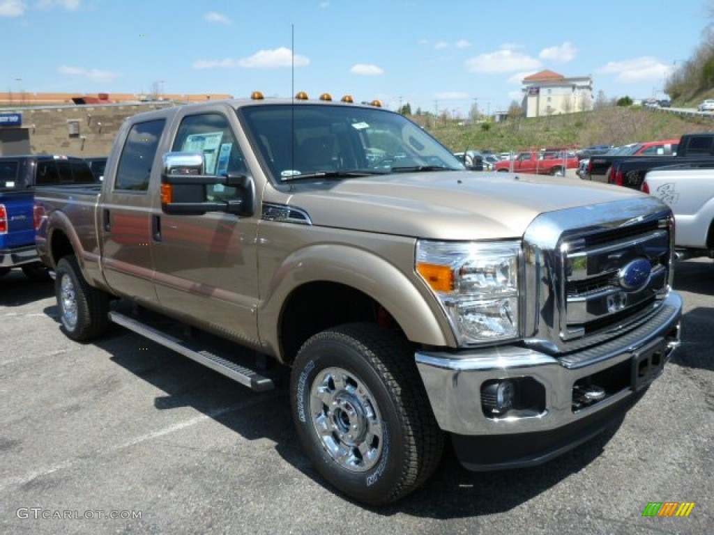 2013 F350 Super Duty XLT Crew Cab 4x4 - Pale Adobe Metallic / Adobe photo #1