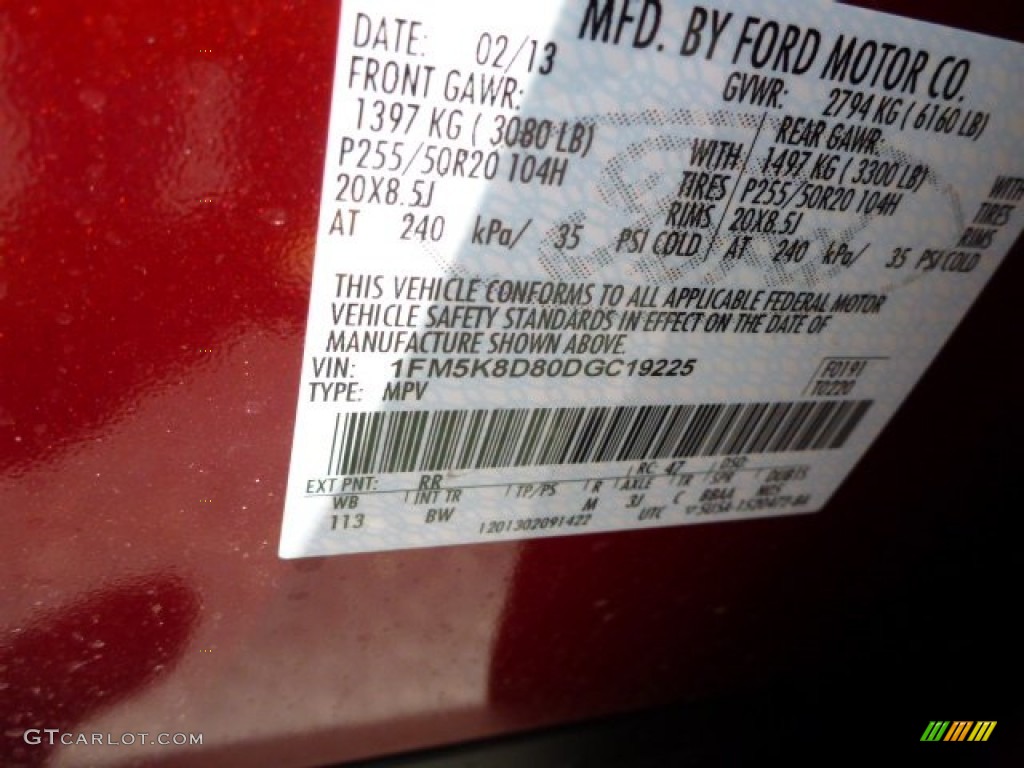 2013 Explorer XLT 4WD - Ruby Red Metallic / Charcoal Black photo #12