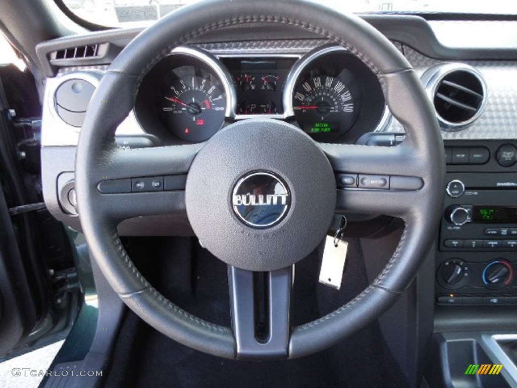 2008 Ford Mustang Bullitt Coupe Dark Charcoal Steering Wheel Photo #80316488