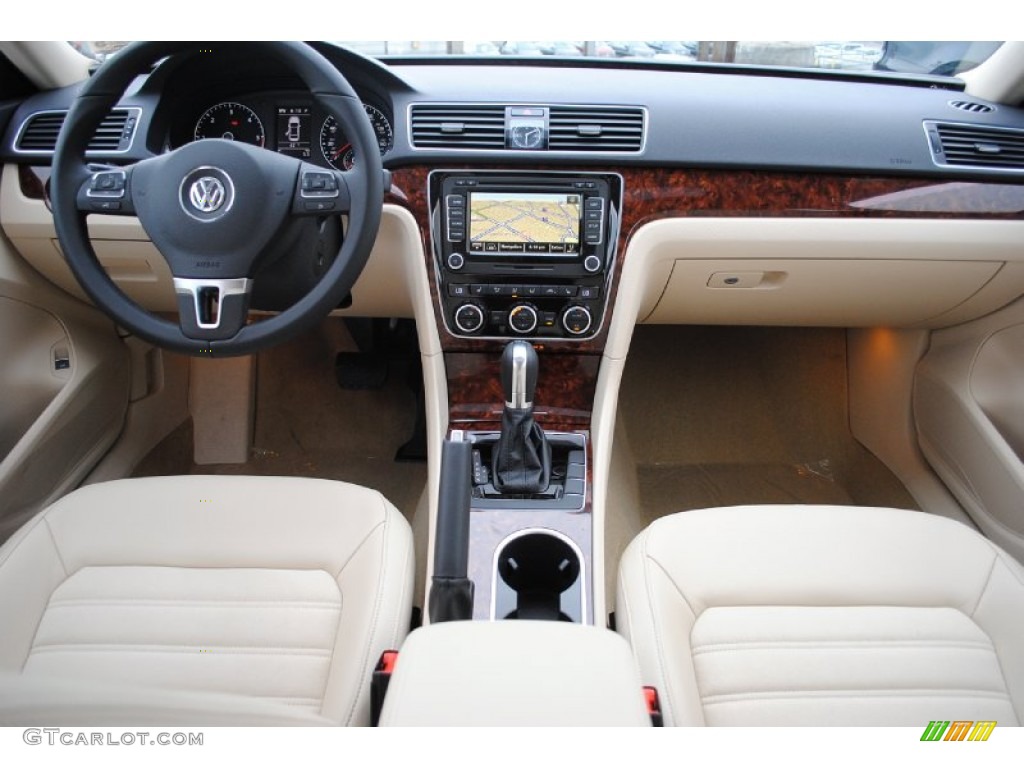 2013 Volkswagen Passat TDI SEL Cornsilk Beige Dashboard Photo #80320120