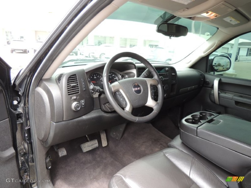 Ebony Interior 2010 GMC Sierra 1500 SLE Crew Cab Photo #80321381