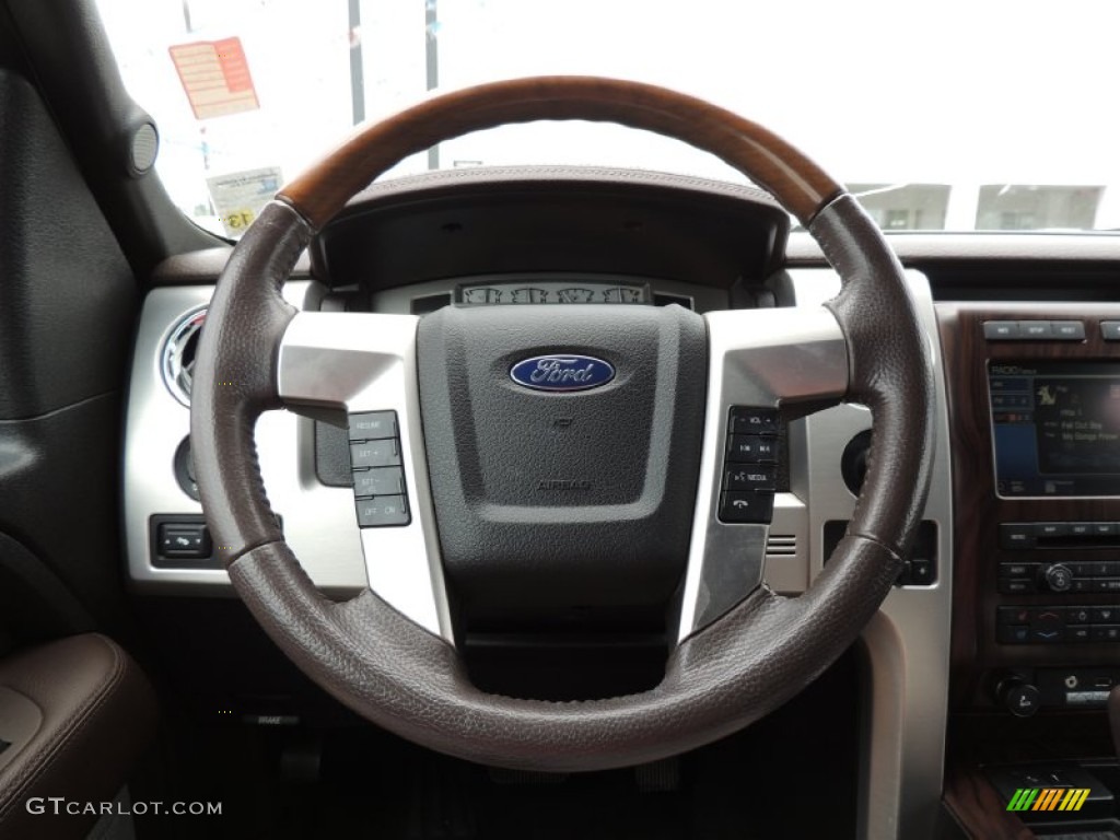 2010 Ford F150 Platinum SuperCrew 4x4 Sienna Brown Leather/Black Steering Wheel Photo #80323262