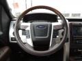 Sienna Brown Leather/Black 2010 Ford F150 Platinum SuperCrew 4x4 Steering Wheel