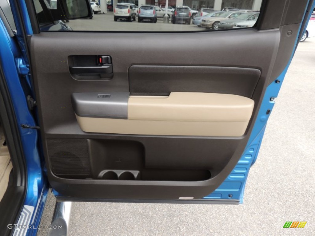 2010 Toyota Tundra TSS CrewMax Sand Beige Door Panel Photo #80324895