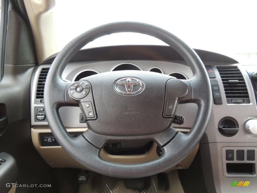 2010 Toyota Tundra TSS CrewMax Sand Beige Steering Wheel Photo #80325003