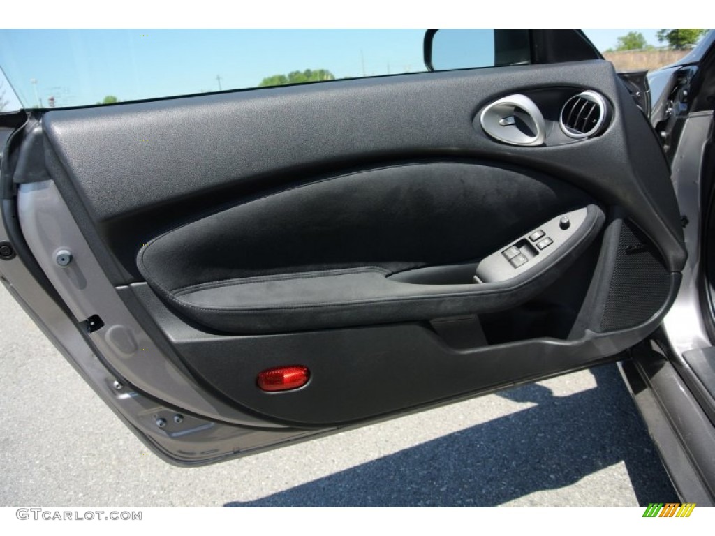 2010 Nissan 370Z Sport Touring Coupe Black Leather Door Panel Photo #80325119