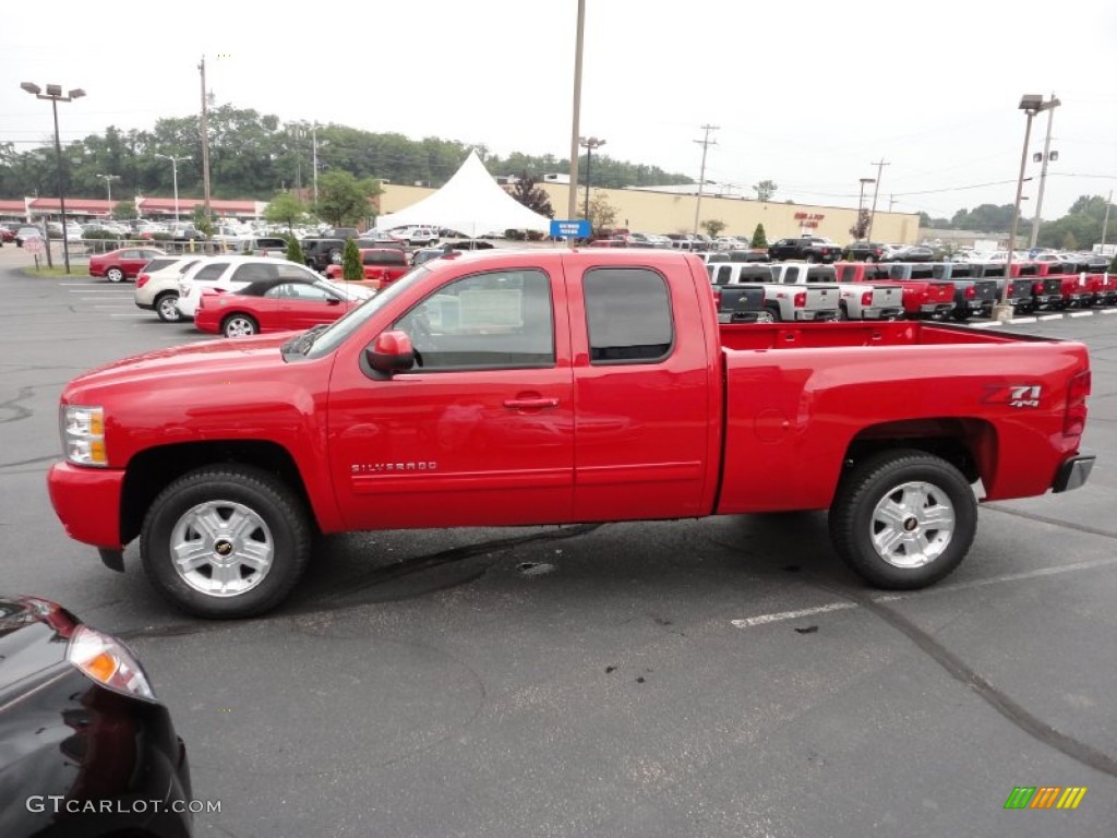Victory Red 2011 Chevrolet Silverado 1500 LT Extended Cab 4x4 Exterior Photo #80326183
