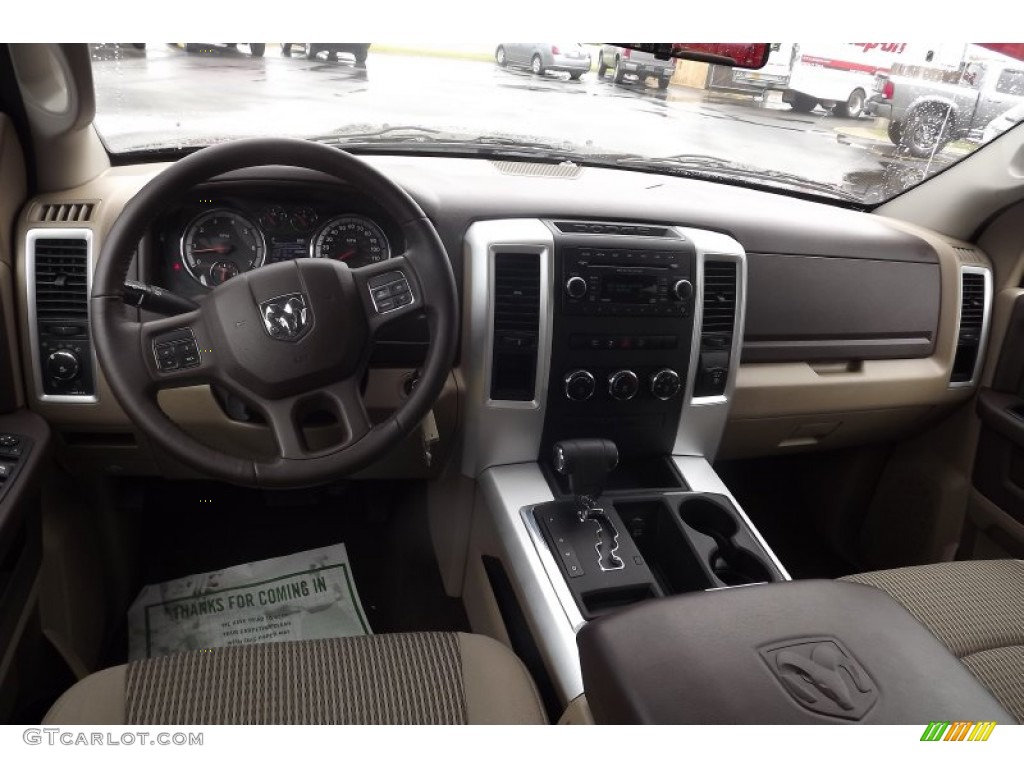 2012 Ram 1500 Lone Star Crew Cab - Black / Light Pebble Beige/Bark Brown photo #9