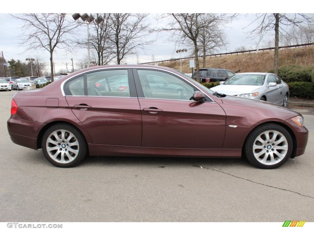 2006 3 Series 330xi Sedan - Barrique Red Metallic / Beige photo #4