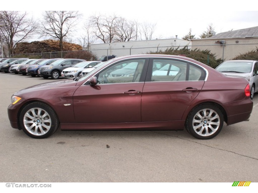 2006 3 Series 330xi Sedan - Barrique Red Metallic / Beige photo #8