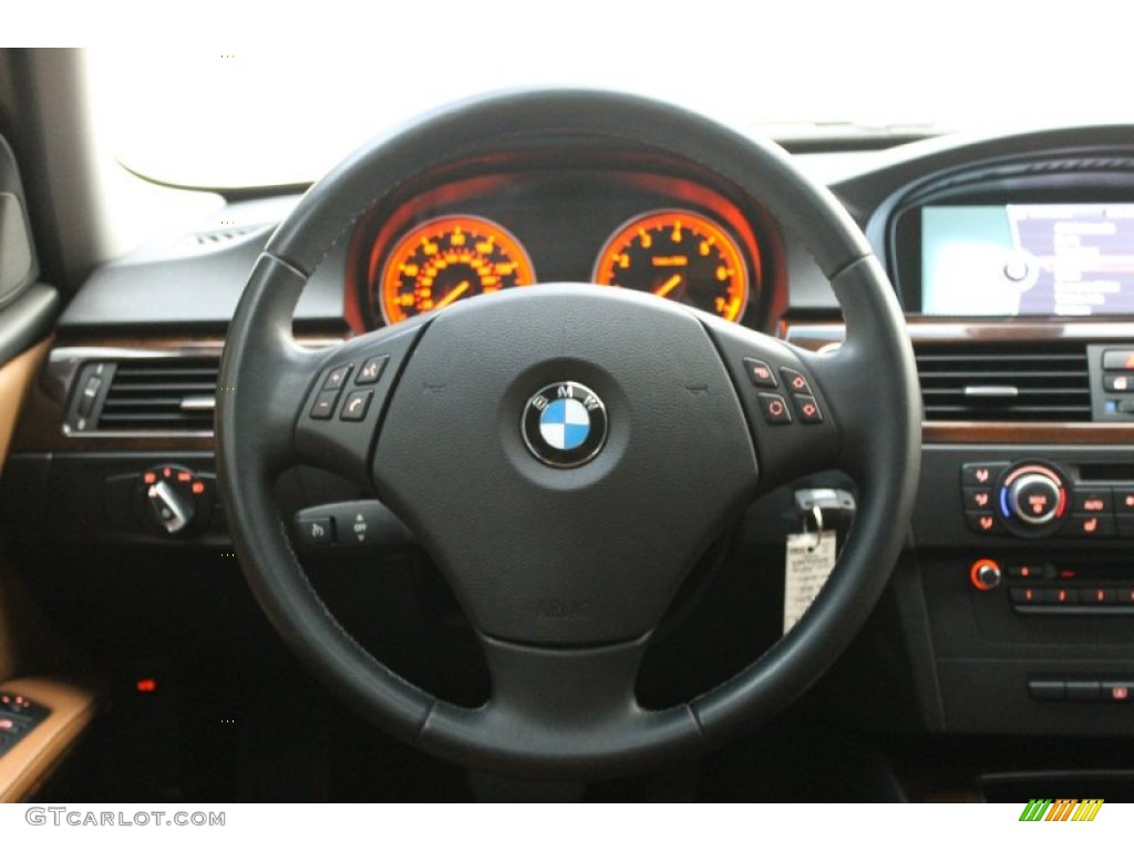 2011 BMW 3 Series 328i Sedan Saddle Brown Dakota Leather Steering Wheel Photo #80329842