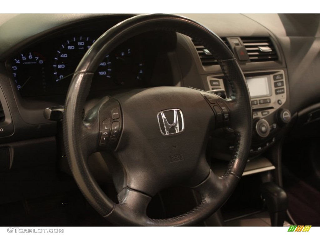 2006 Honda Accord EX-L Sedan Black Steering Wheel Photo #80330093