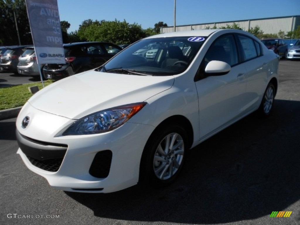 2013 MAZDA3 i Touring 4 Door - Crystal White Pearl Mica / Black photo #1