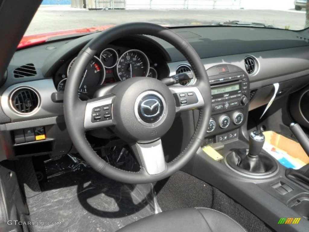 2012 Mazda MX-5 Miata Grand Touring Roadster Black Dashboard Photo #80337101