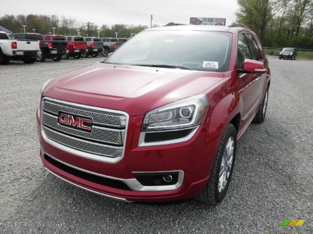 2013 Acadia Denali - Crystal Red Tintcoat / Cocoa Dune photo #3