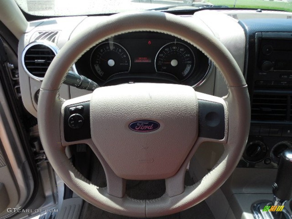 2007 Ford Explorer XLT 4x4 Stone Steering Wheel Photo #80338118