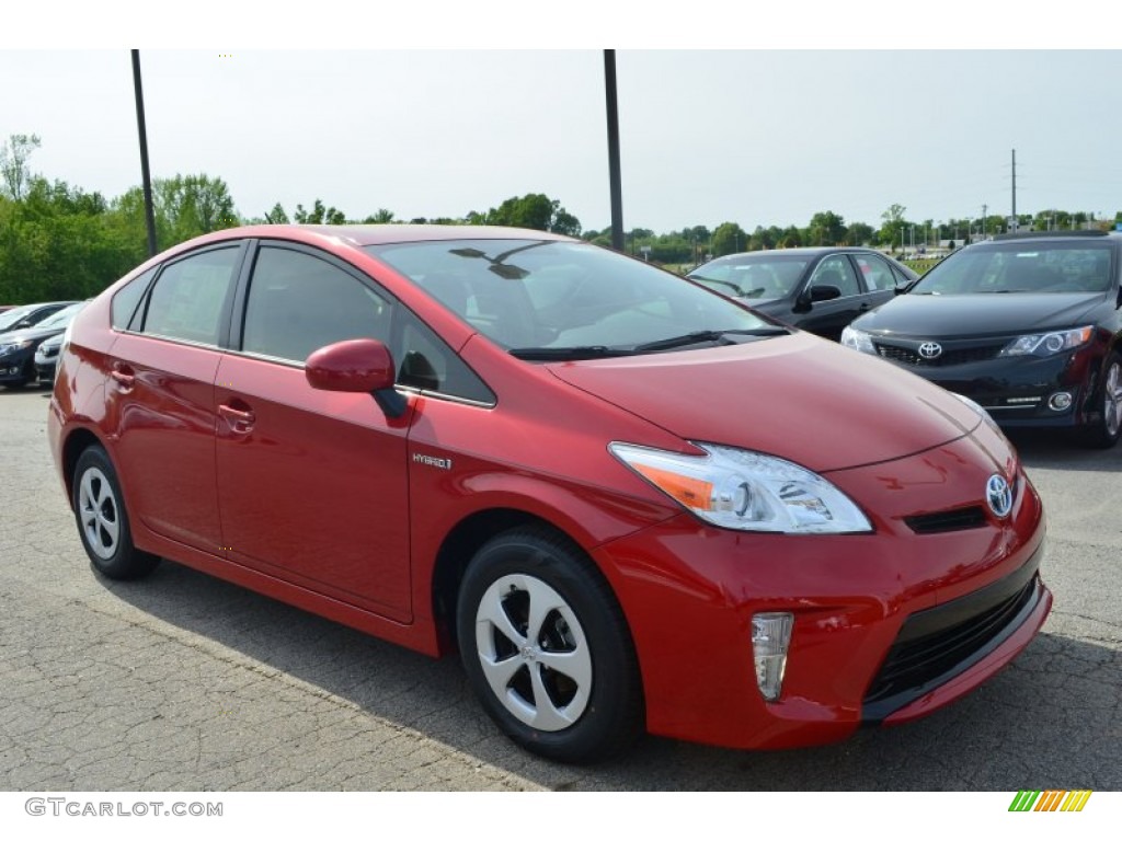 Barcelona Red Metallic 2013 Toyota Prius Three Hybrid Exterior Photo #80339619