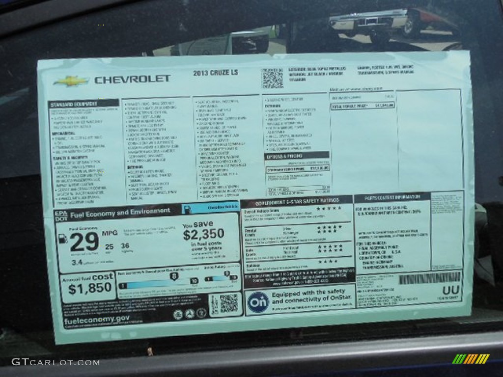 2013 Cruze LS - Blue Topaz Metallic / Jet Black/Medium Titanium photo #8