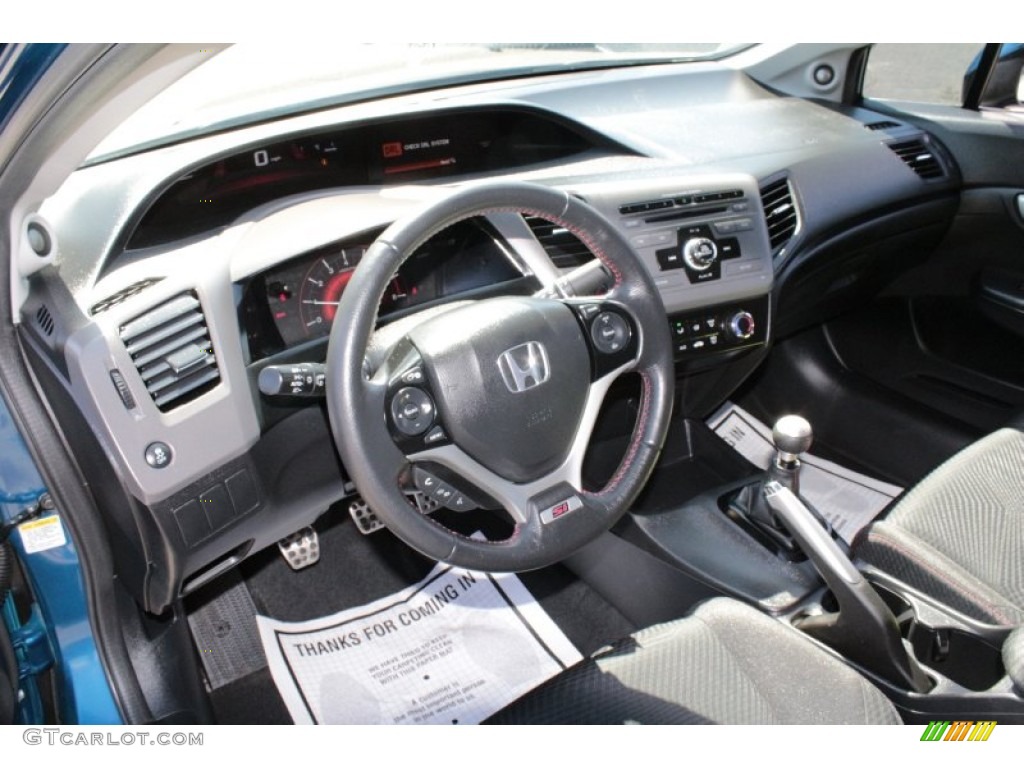 2012 Civic Si Sedan - Dyno Blue Pearl / Black photo #5