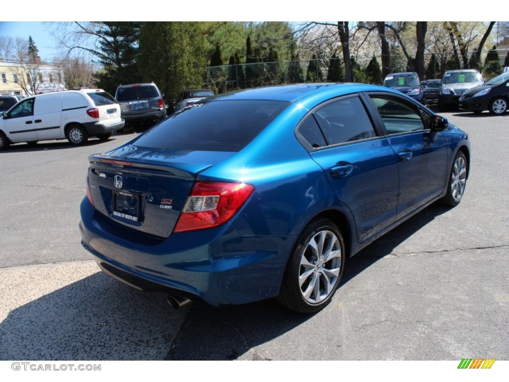 2012 Civic Si Sedan - Dyno Blue Pearl / Black photo #6