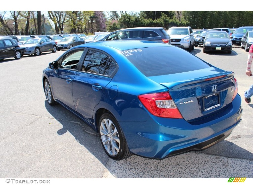 2012 Civic Si Sedan - Dyno Blue Pearl / Black photo #8