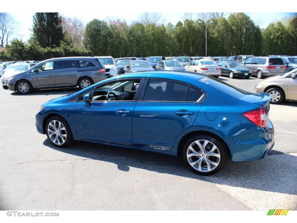 2012 Civic Si Sedan - Dyno Blue Pearl / Black photo #10