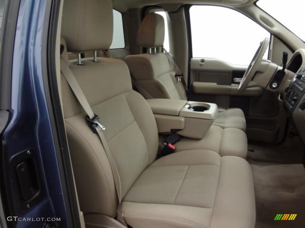 2005 F150 XLT Regular Cab 4x4 - Medium Wedgewood Blue Metallic / Tan photo #28