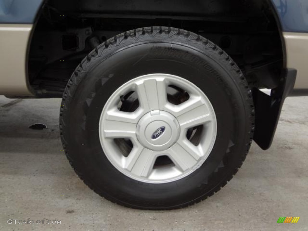 2005 F150 XLT Regular Cab 4x4 - Medium Wedgewood Blue Metallic / Tan photo #32