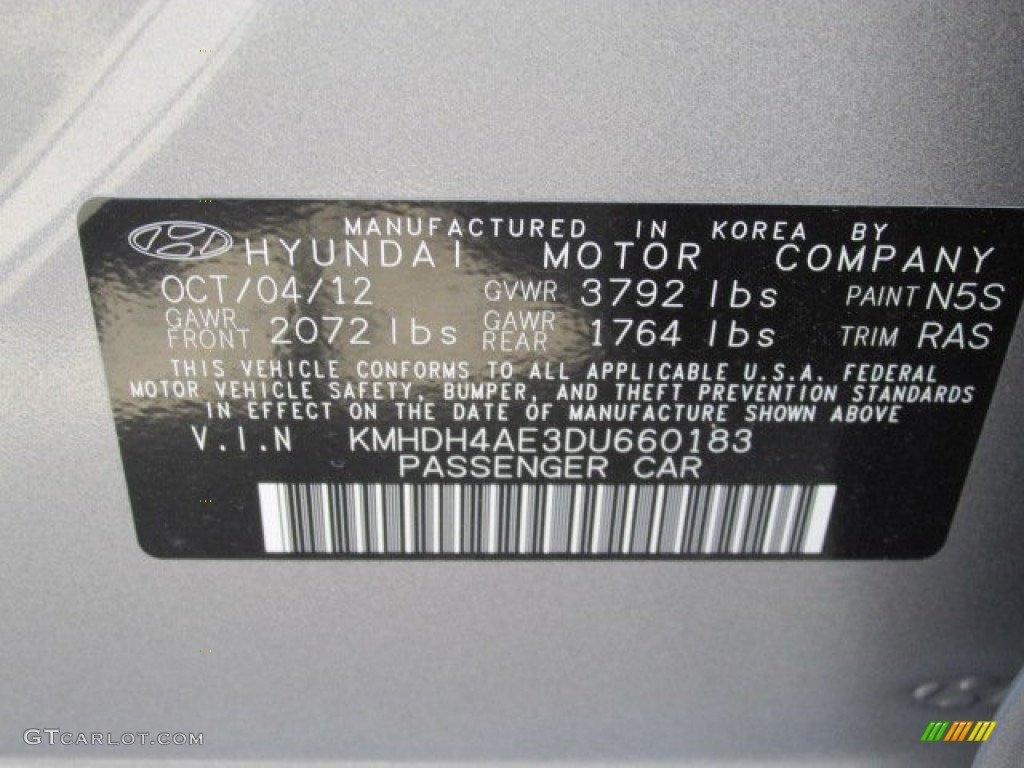 2013 Elantra Limited - Titanium Gray Metallic / Gray photo #10