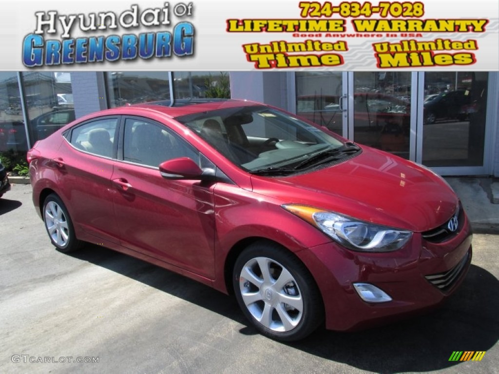2013 Elantra Limited - Sparkling Ruby / Beige photo #1
