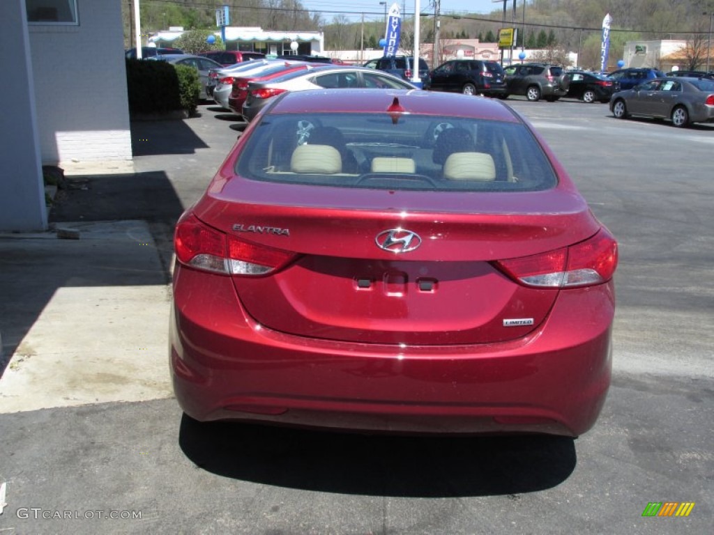 2013 Elantra Limited - Sparkling Ruby / Beige photo #4