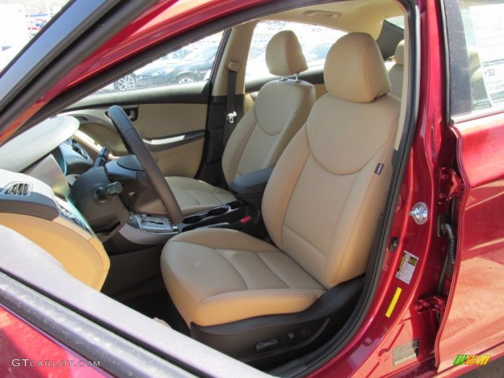 2013 Elantra Limited - Sparkling Ruby / Beige photo #6