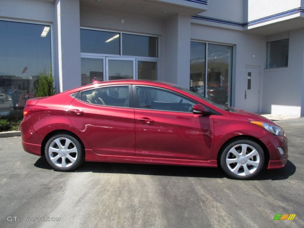 2013 Elantra Limited - Sparkling Ruby / Beige photo #2