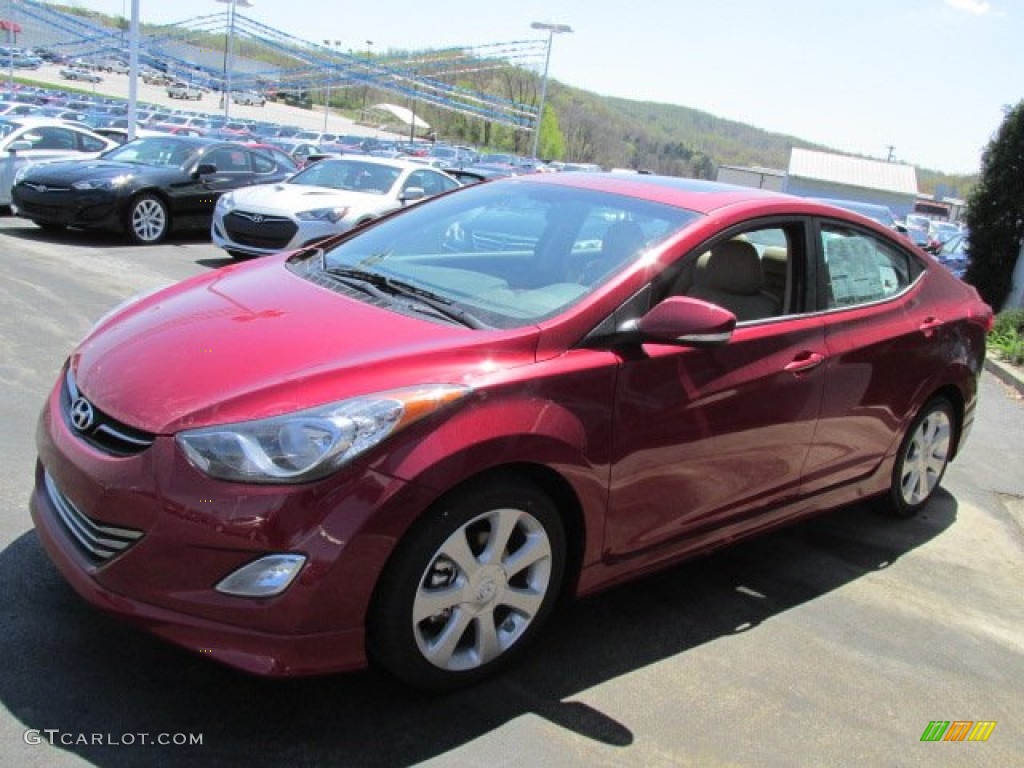 2013 Elantra Limited - Sparkling Ruby / Beige photo #3