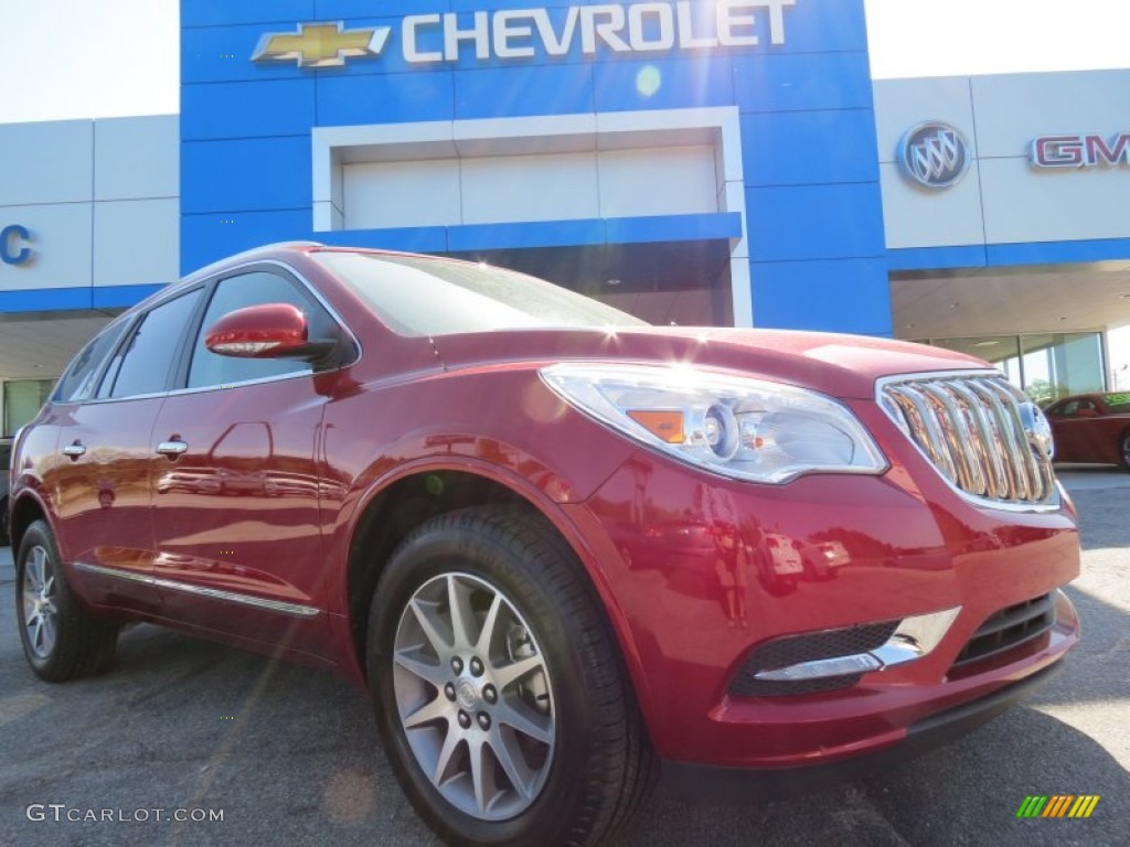 2013 Enclave Leather - Crystal Red Tintcoat / Choccachino Leather photo #1