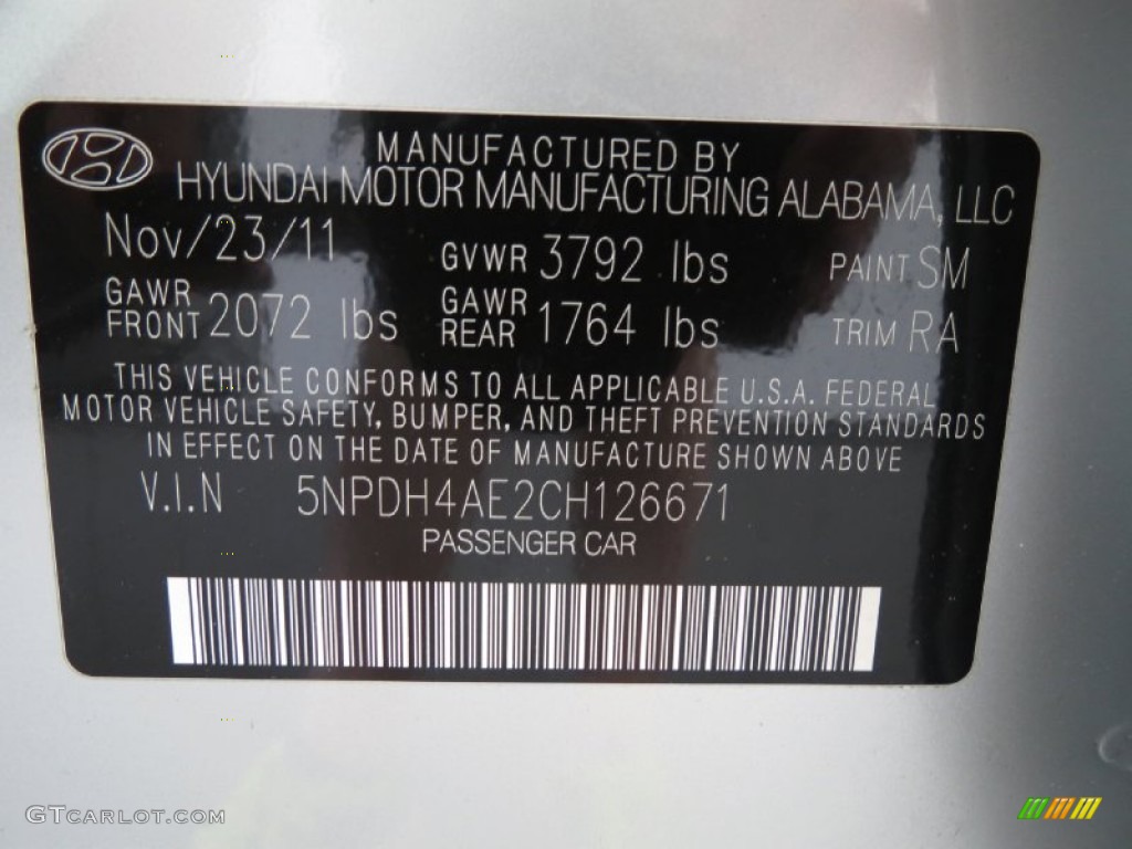 2012 Elantra GLS - Silver / Gray photo #21