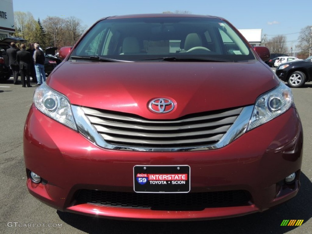 2011 Sienna XLE AWD - Salsa Red Pearl / Bisque photo #2