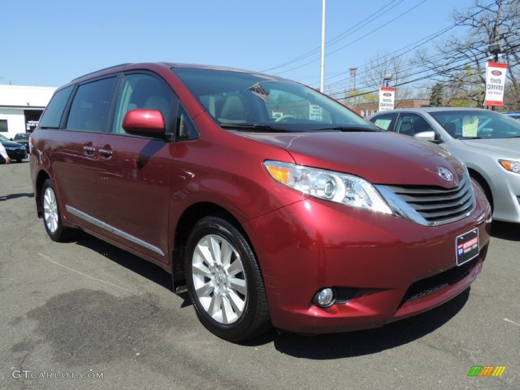 2011 Sienna XLE AWD - Salsa Red Pearl / Bisque photo #3