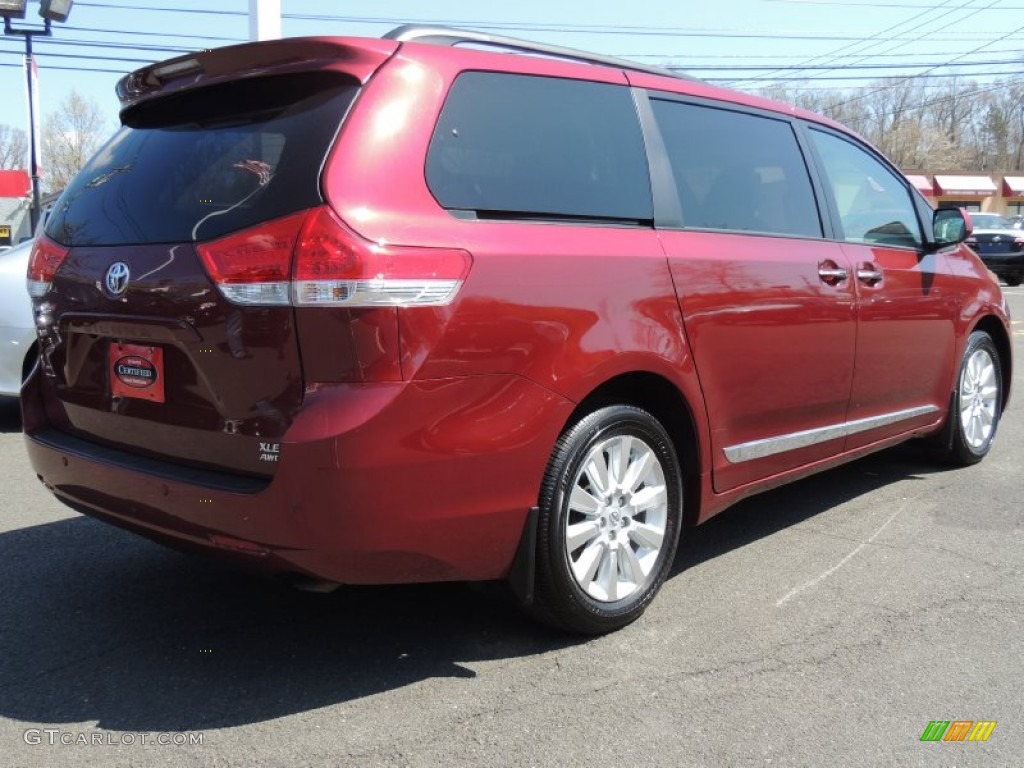 2011 Sienna XLE AWD - Salsa Red Pearl / Bisque photo #4