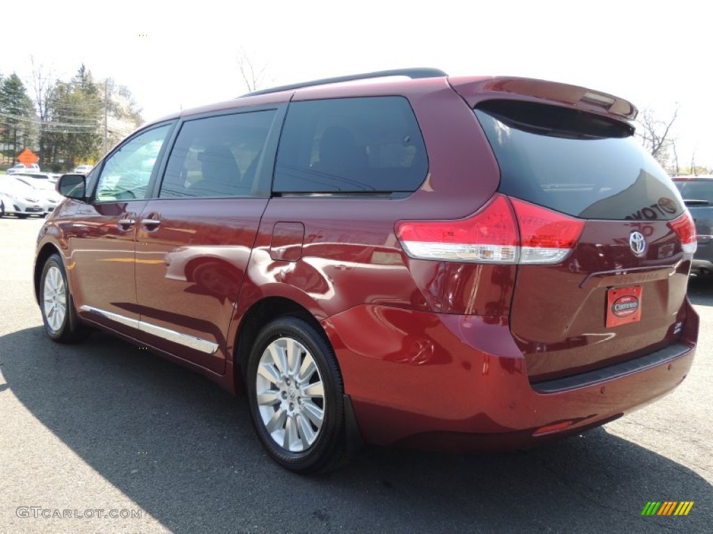 2011 Sienna XLE AWD - Salsa Red Pearl / Bisque photo #6