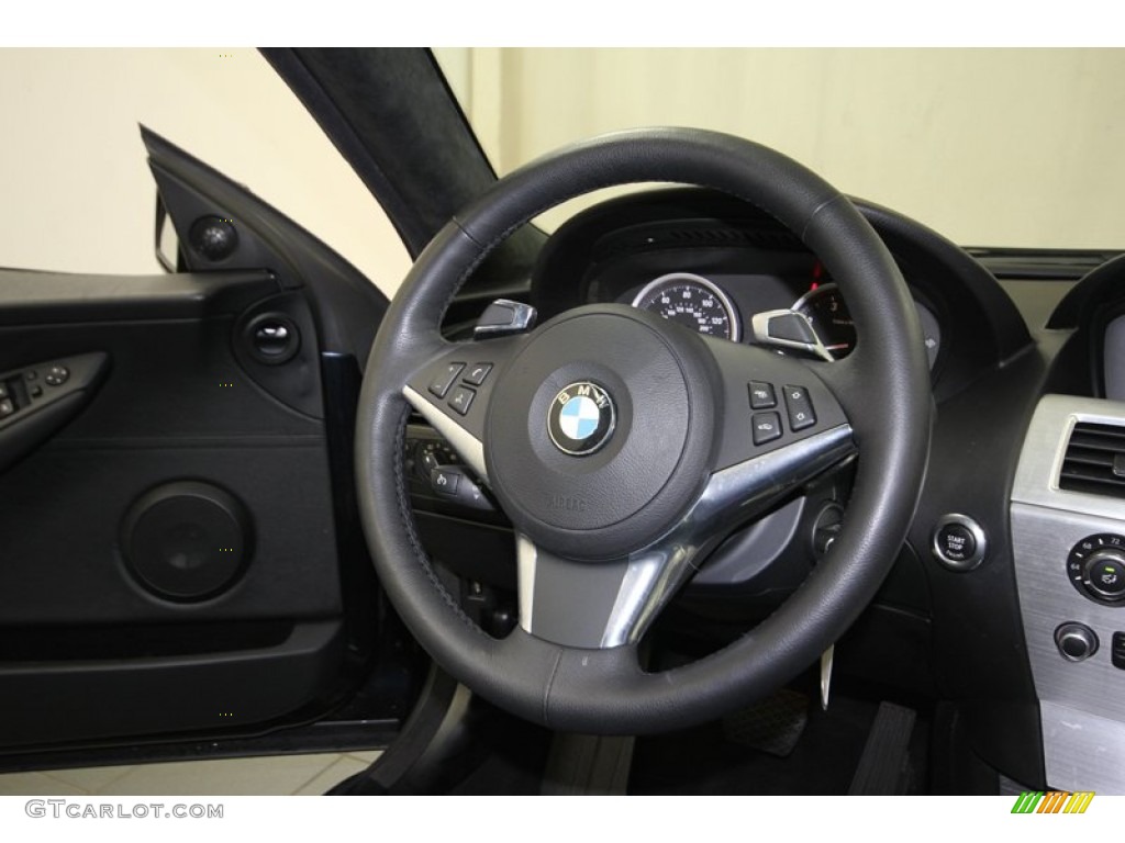 2010 BMW 6 Series 650i Coupe Black Steering Wheel Photo #80348769